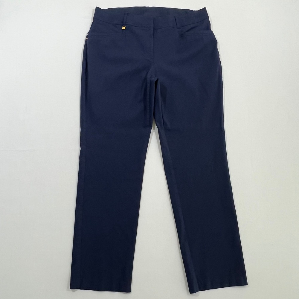JM Collection Straight Leg Dress Pants Trouser Navy Blue Career Office Womens 16